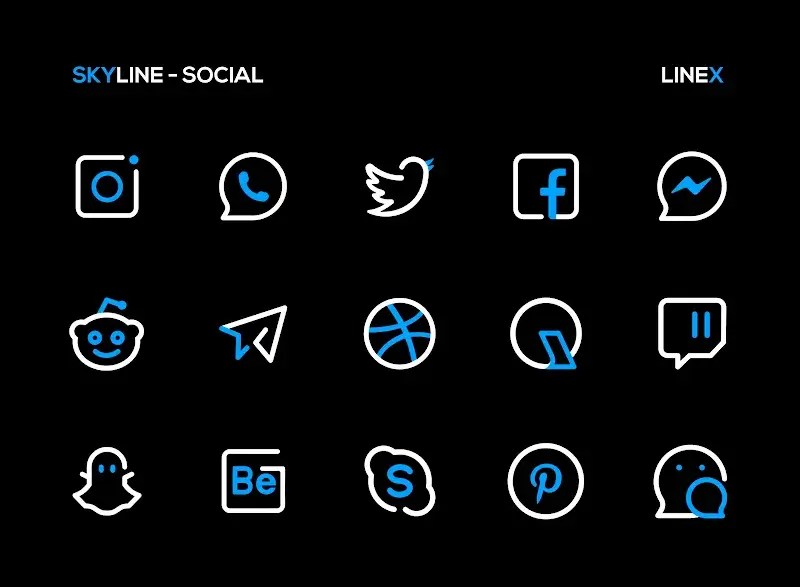 SkyLine Icon Pack: LineX Blue screenshot 4