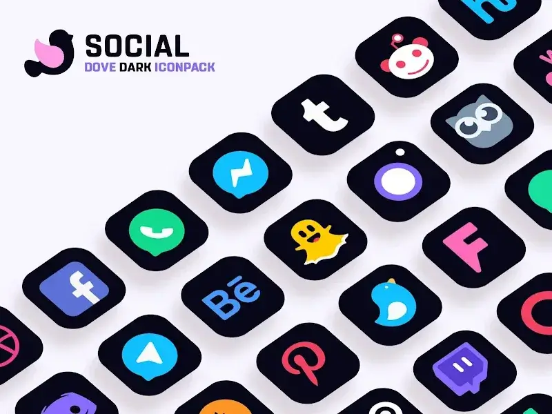 Capture d'écran 2 Dove Dark: Icon Pack