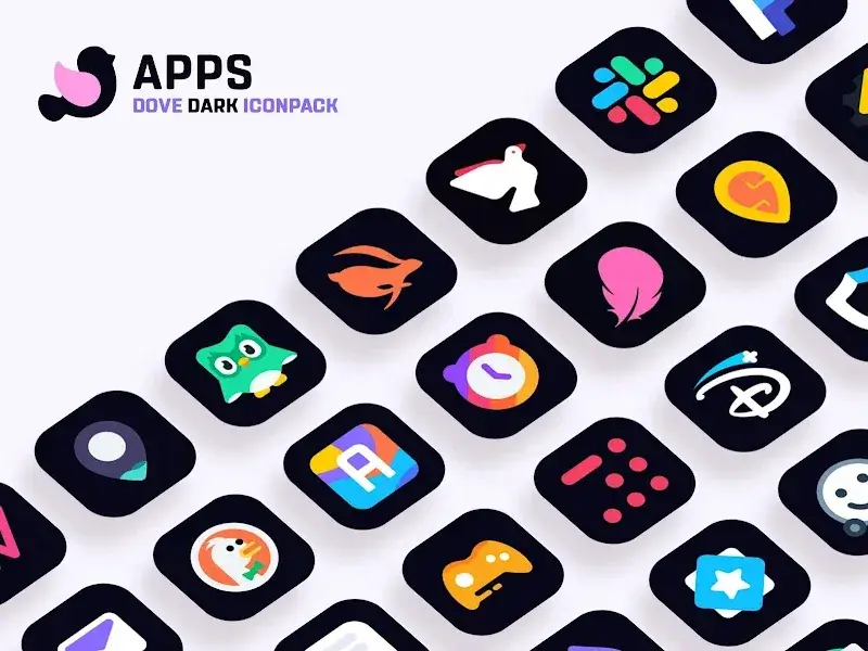 Capture d'écran 5 Dove Dark: Icon Pack