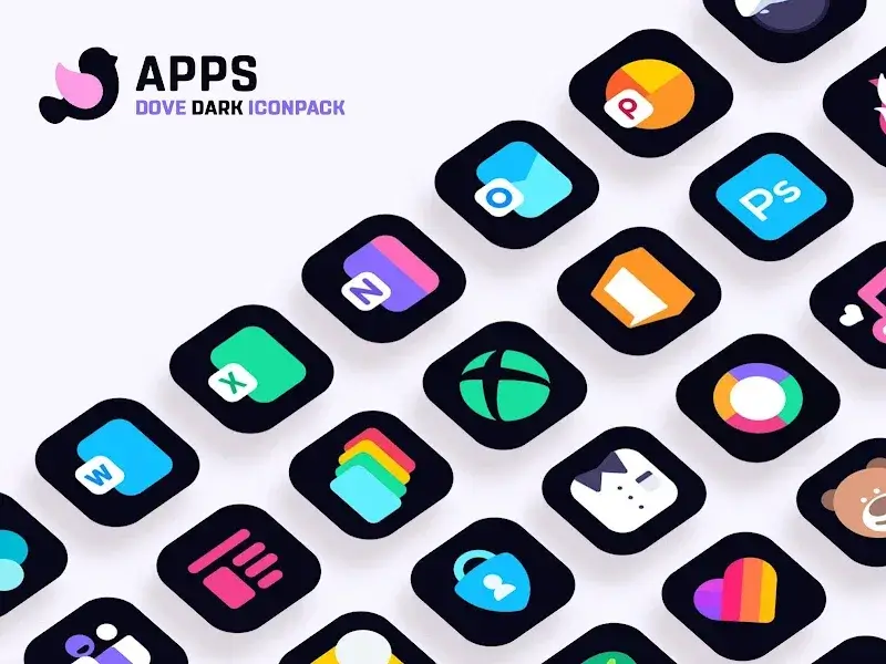 Capture d'écran 4 Dove Dark: Icon Pack