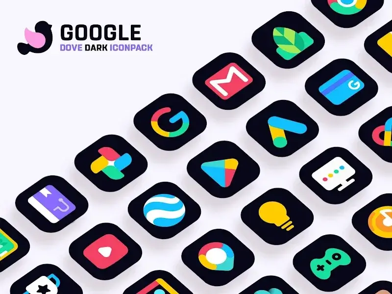 Capture d'écran 3 Dove Dark: Icon Pack