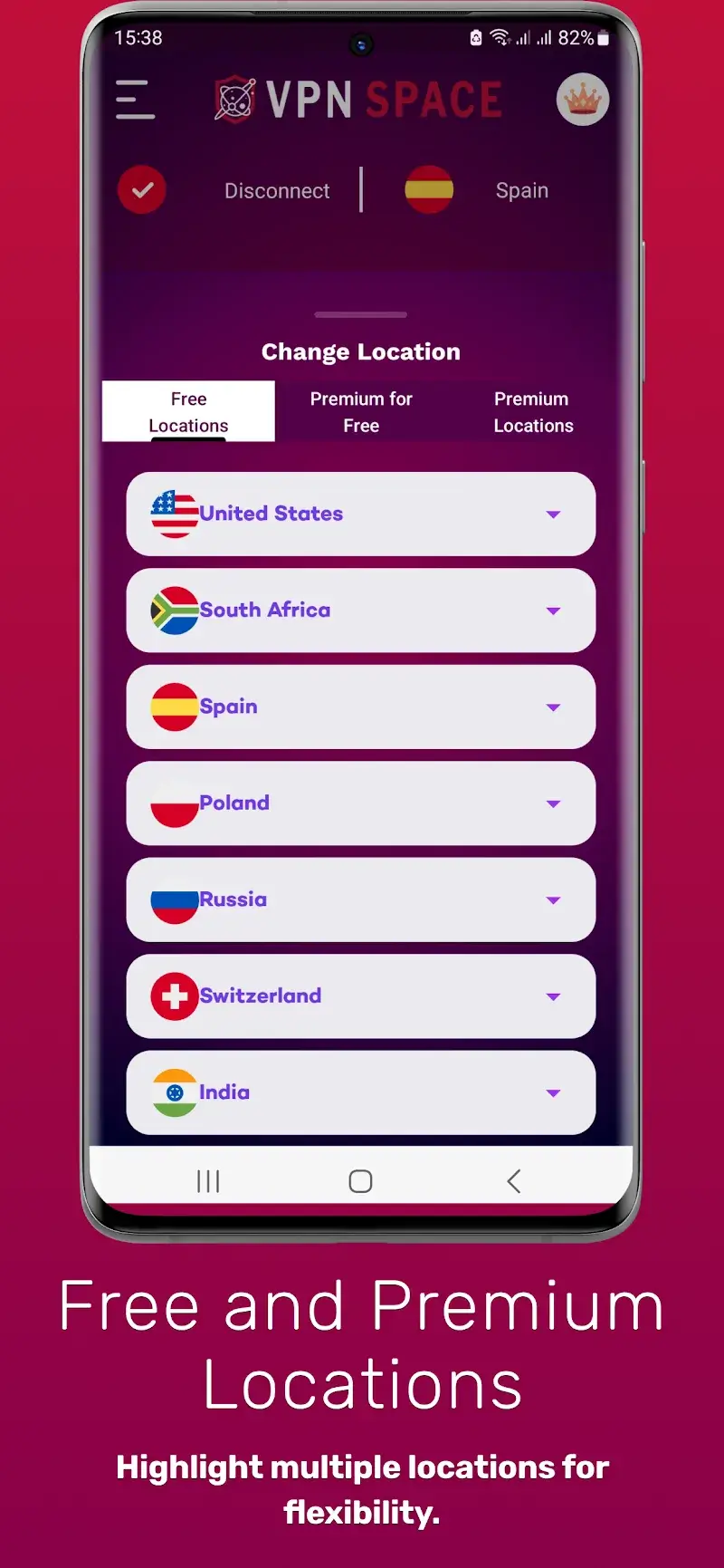 Captura de Pantalla 2 de VPN Space - Secure VPN Proxy
