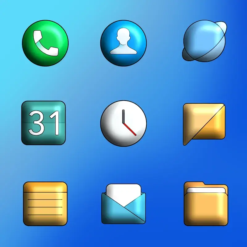Capture d'écran 2 de MiOS 3D - Icon Pack