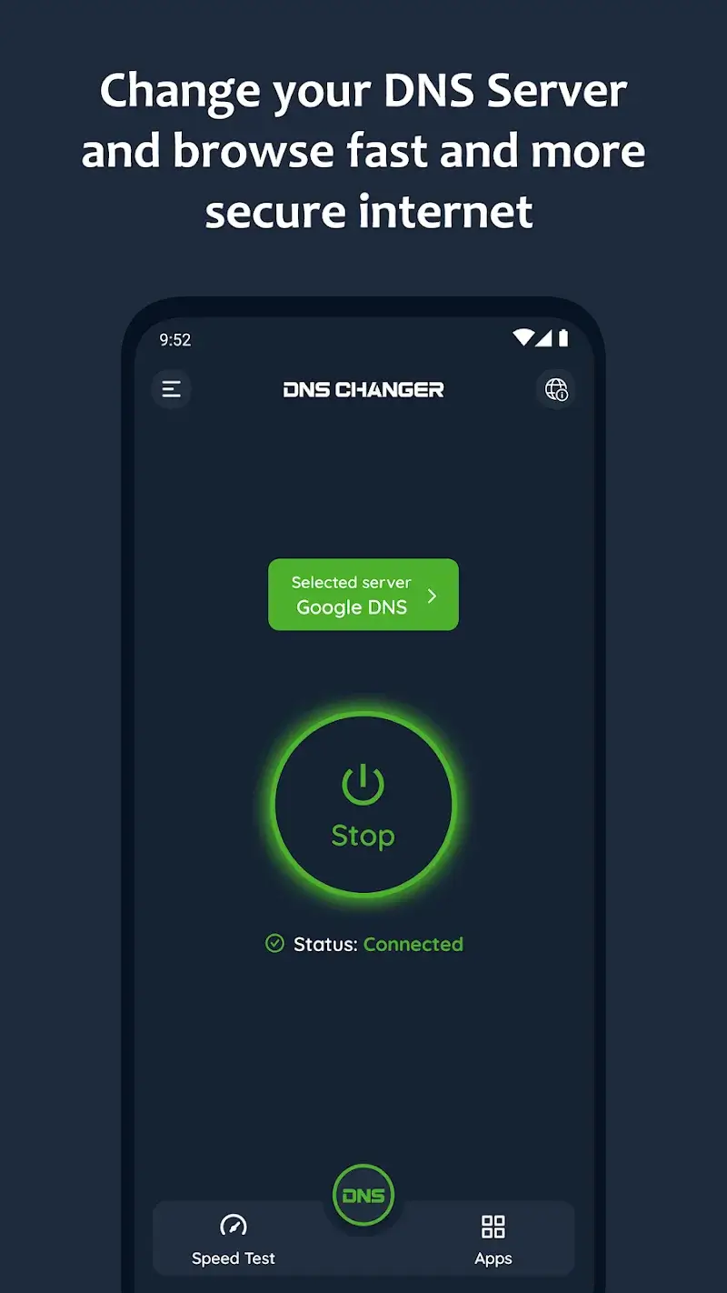 Captura de pantalla de DNS Changer 1