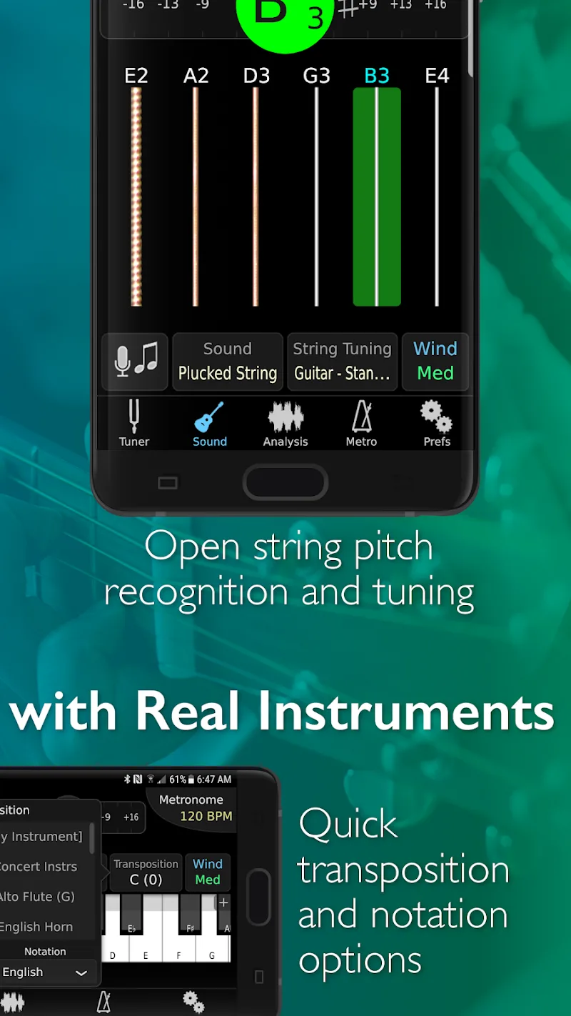 Captura de tela 4 do TonalEnergy Tuner & Metronome