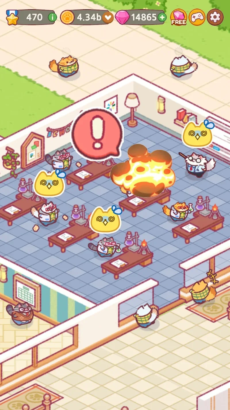 Captura de tela do gameplay de Cat School 4