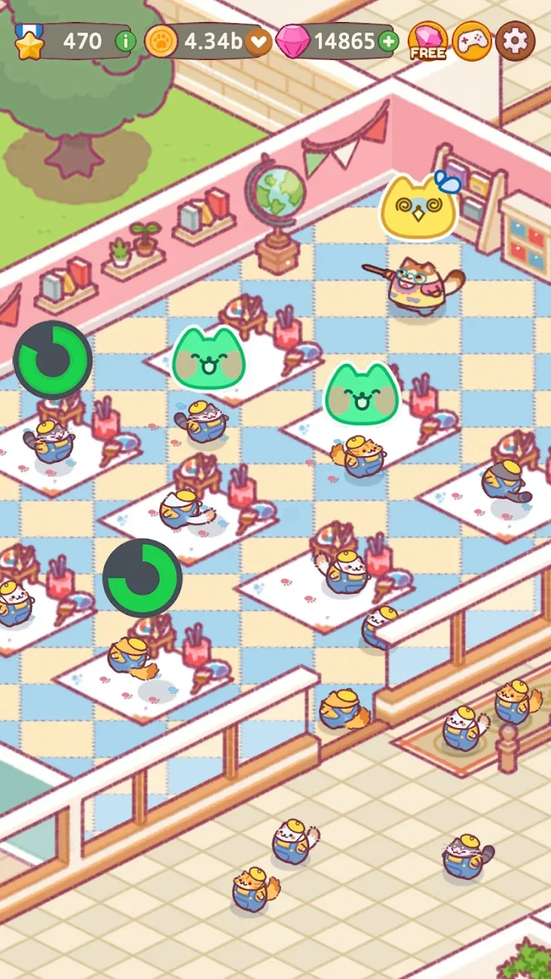 Captura de tela do gameplay de Cat School 3
