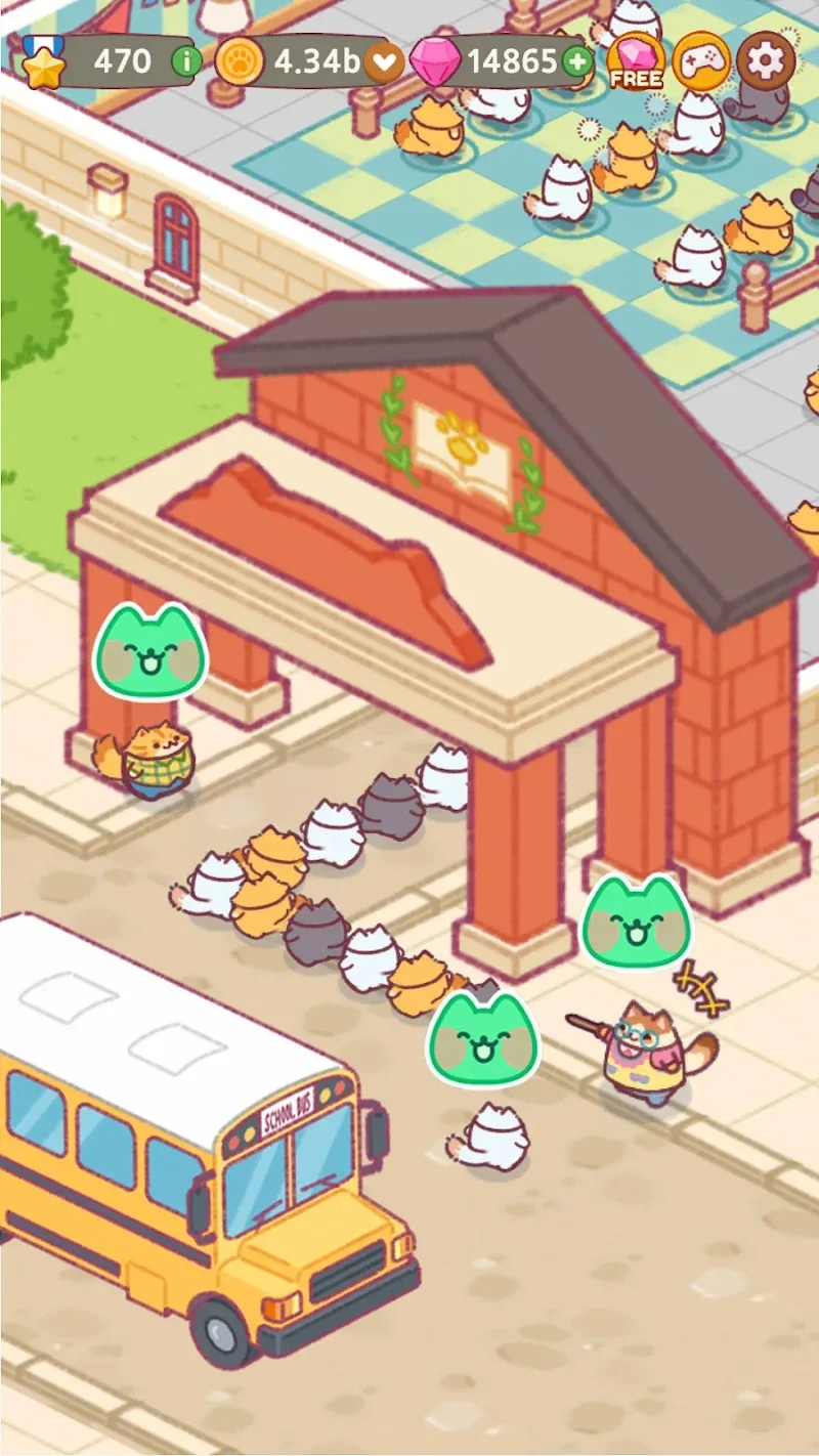 Captura de tela do gameplay de Cat School 1