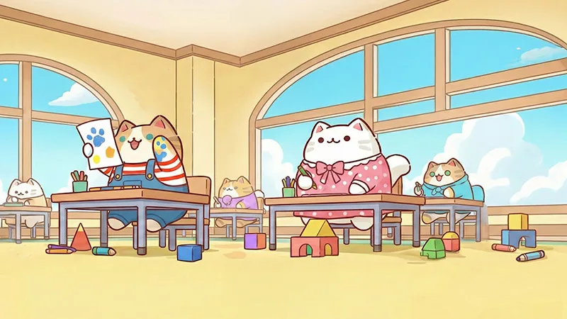 Captura de tela do gameplay de Cat School 6