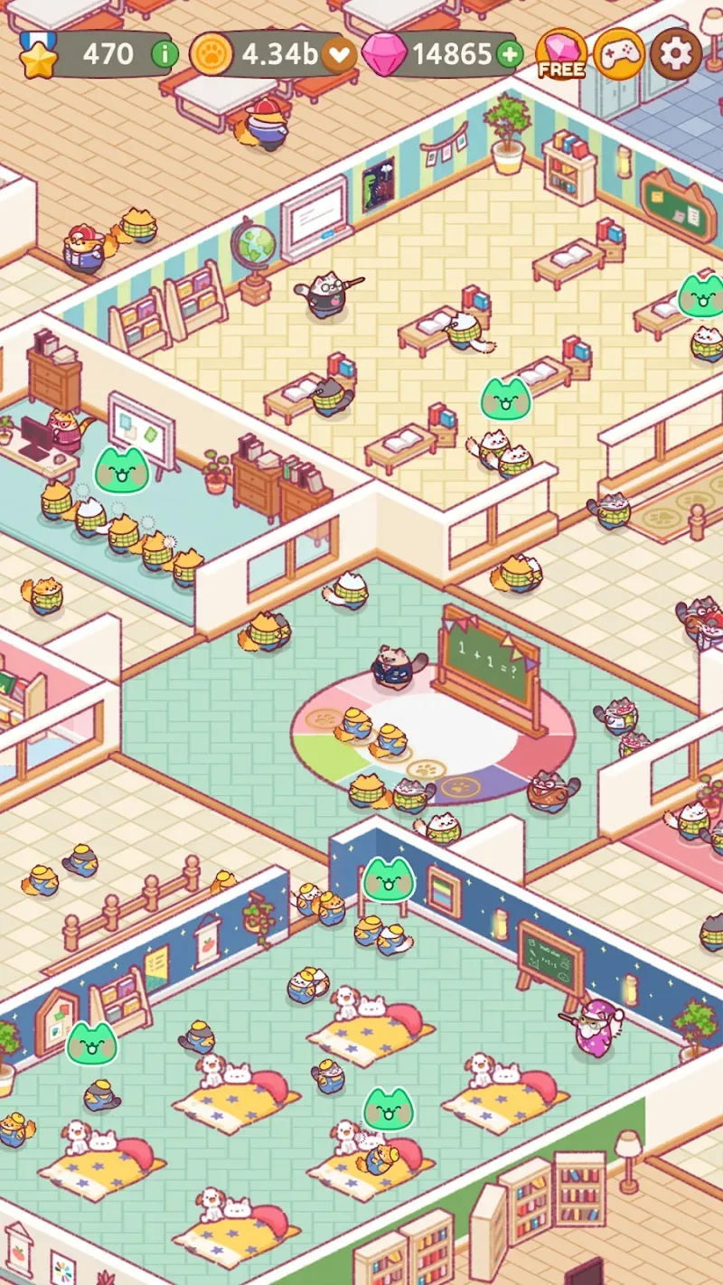 Captura de tela do gameplay de Cat School 5