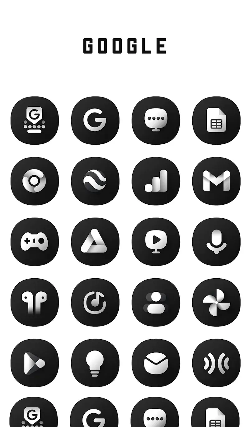 Black Icon Pack - Captura de tela 3