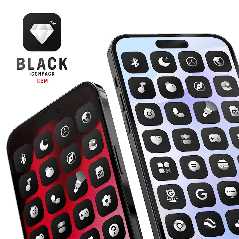 Black Icon Pack - Captura de tela 1