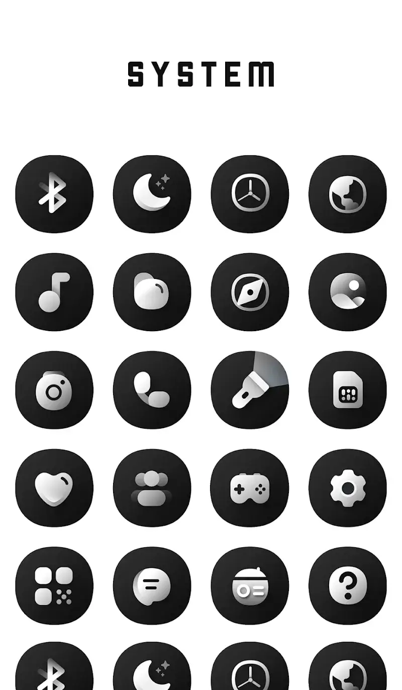 Black Icon Pack - Captura de tela 2
