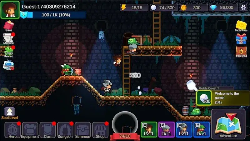 Tangkapan layar Pixel Clan 1
