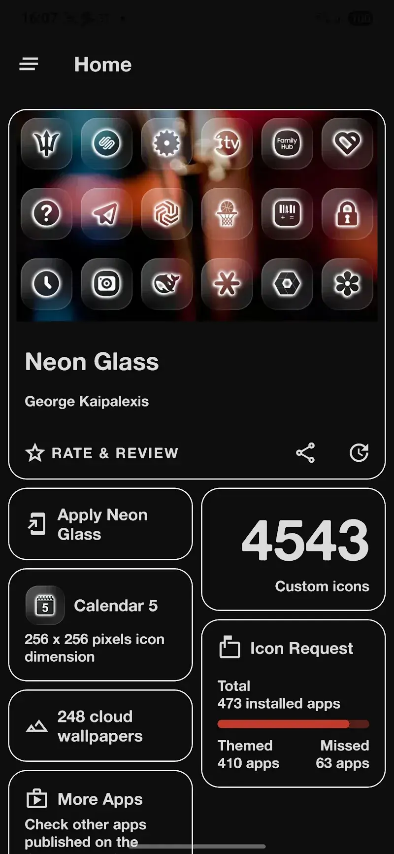 Neon Glass - Icon Pack capture d'écran 6