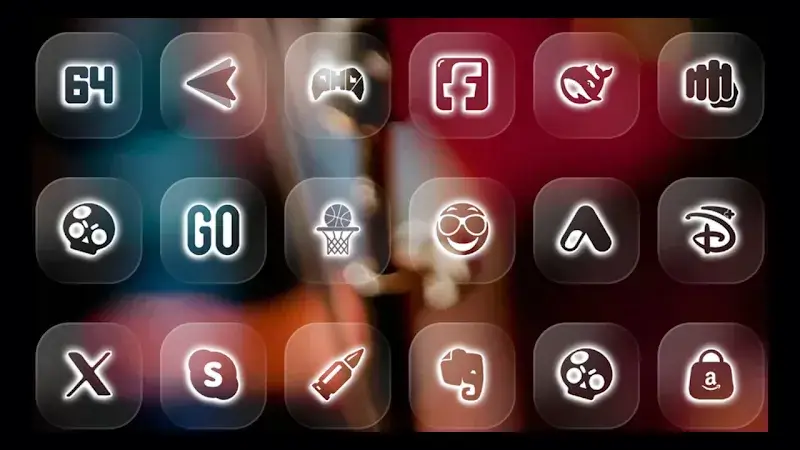 Neon Glass - Icon Pack capture d'écran 2