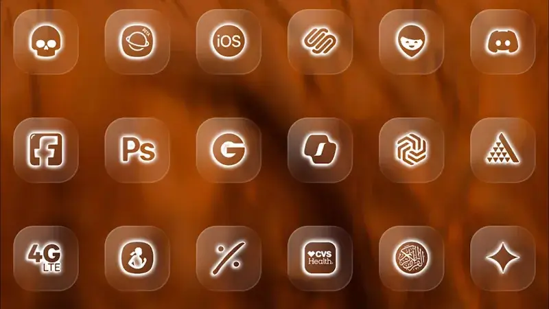 Neon Glass - Icon Pack capture d'écran 5