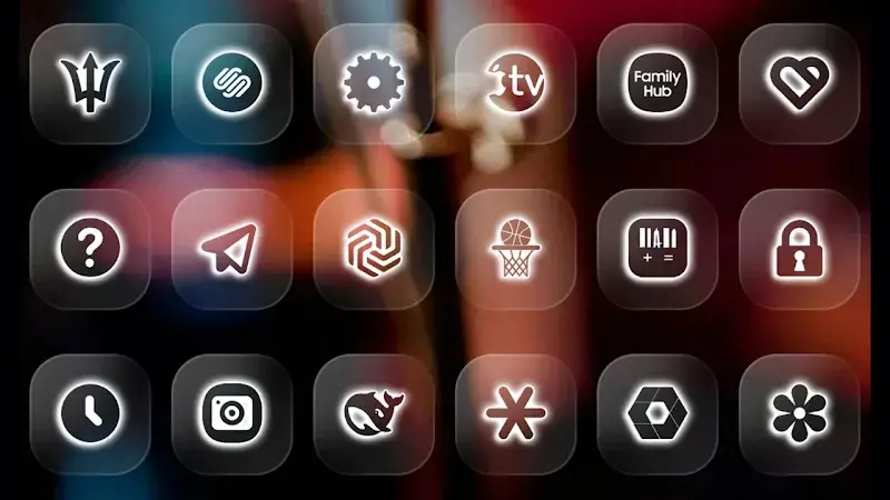 Neon Glass - Icon Pack capture d'écran 1