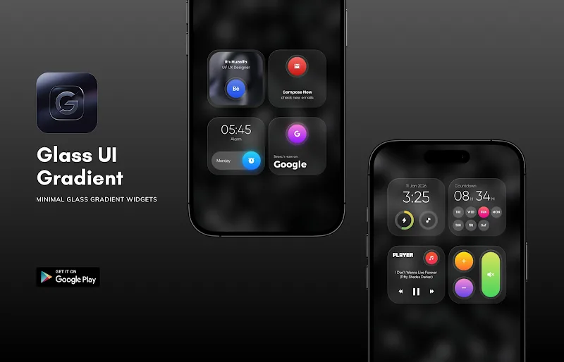 Captura de tela 5 do Glass UI Gradient KWGT