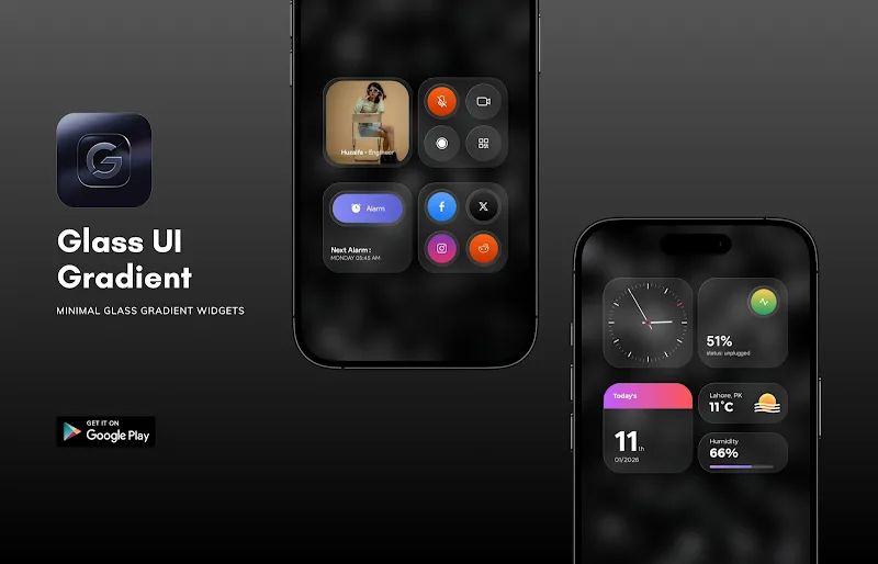 Captura de tela 1 do Glass UI Gradient KWGT