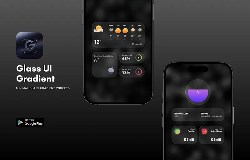 Captura de tela 3 do Glass UI Gradient KWGT