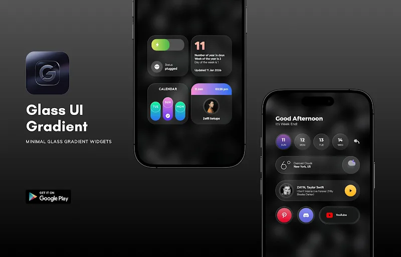 Captura de tela 2 do Glass UI Gradient KWGT