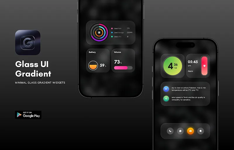 Captura de tela 4 do Glass UI Gradient KWGT