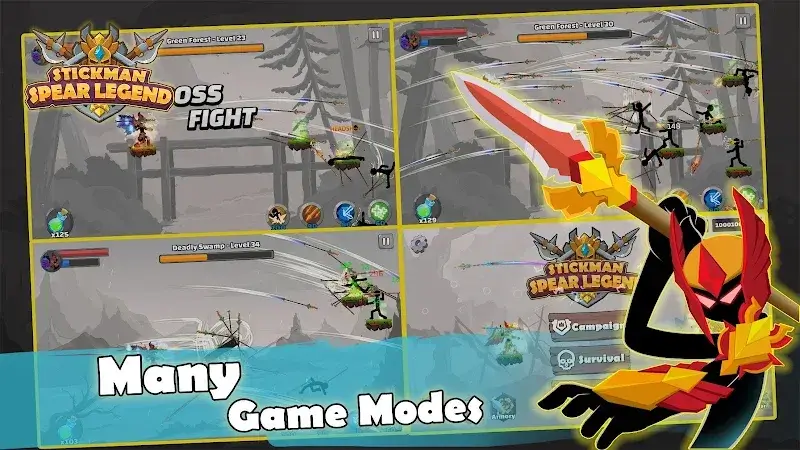 Cuplikan gameplay Stickman Spear Legend 6