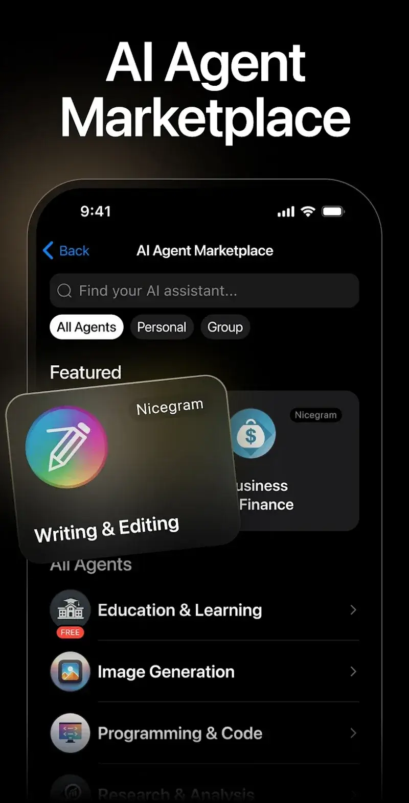 Nicegram: Mensajero de IA Seguro captura de pantalla 4