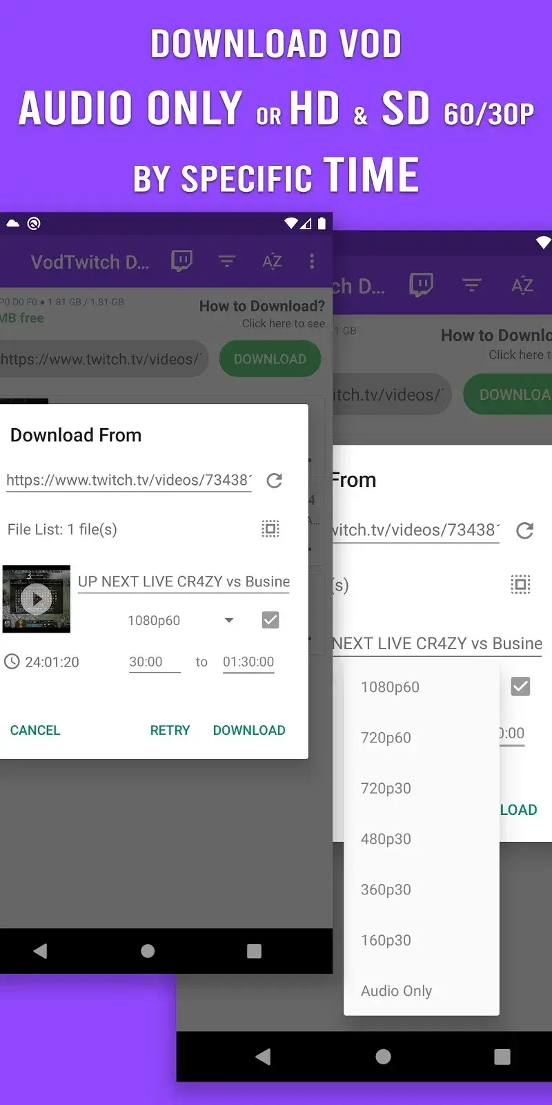 Capture d'écran 2 de VodTwit Downloader