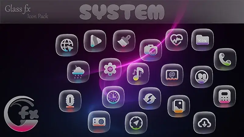 Sixth Preview of Glass FX Icon Pack