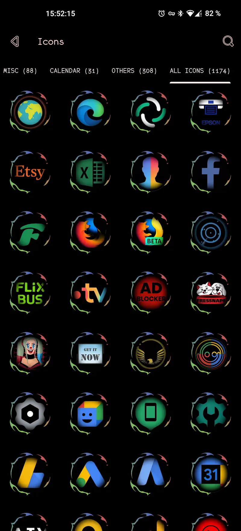 Tangkapan layar 3 Dark Army Omni Icon Pack
