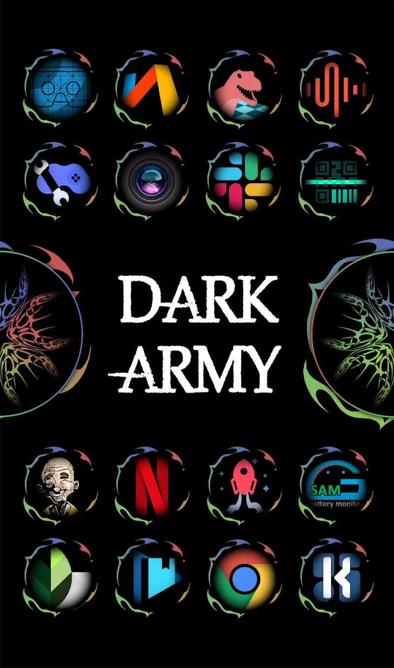 Tangkapan layar 1 Dark Army Omni Icon Pack