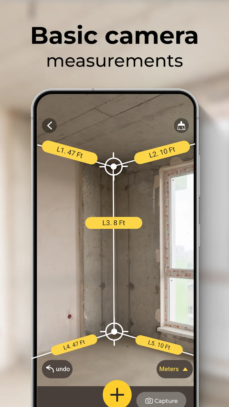 Tangkapan layar aplikasi AR Measure 2