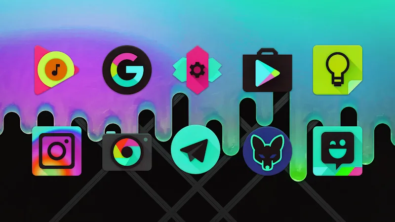 Cuplikan layar Black Light Icon Pack 4