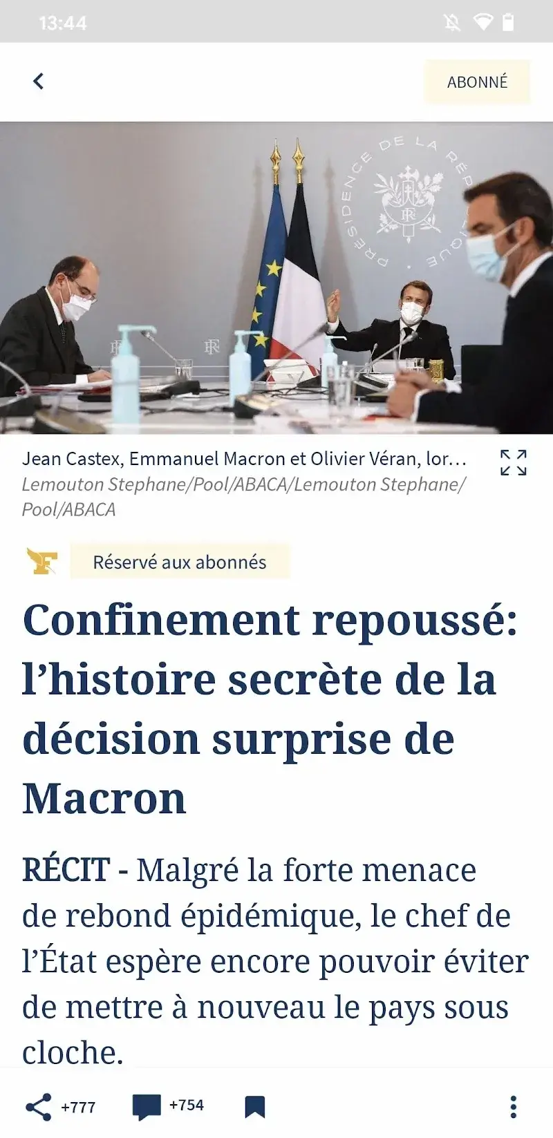 Tangkapan layar aplikasi Le Figaro 2