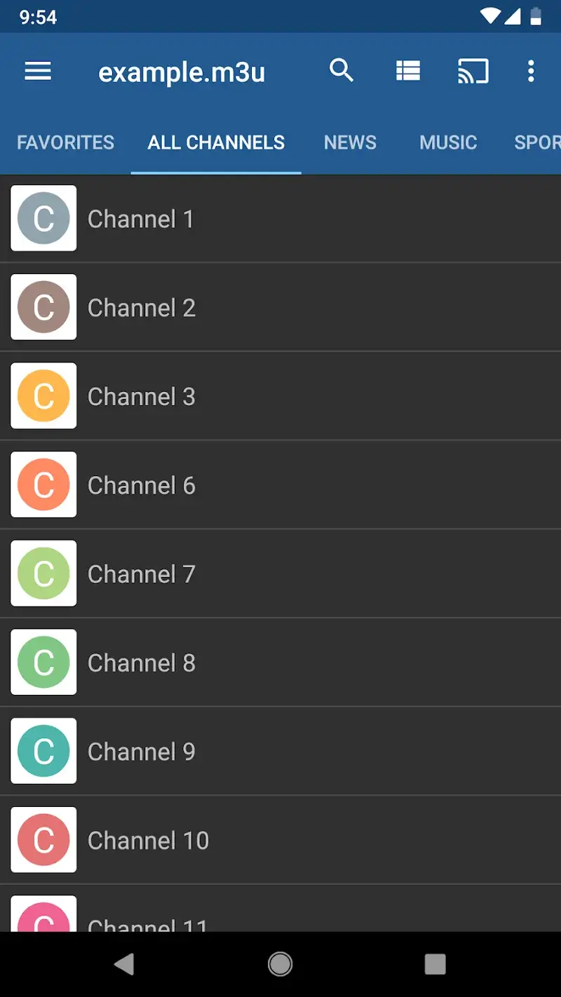 Tangkapan layar IPTV Pro 2