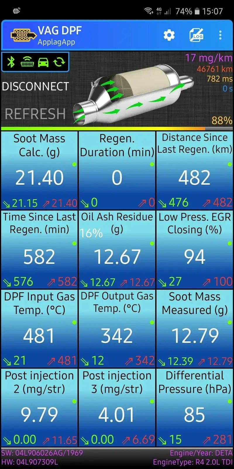 Capture d'écran VAG DPF 2