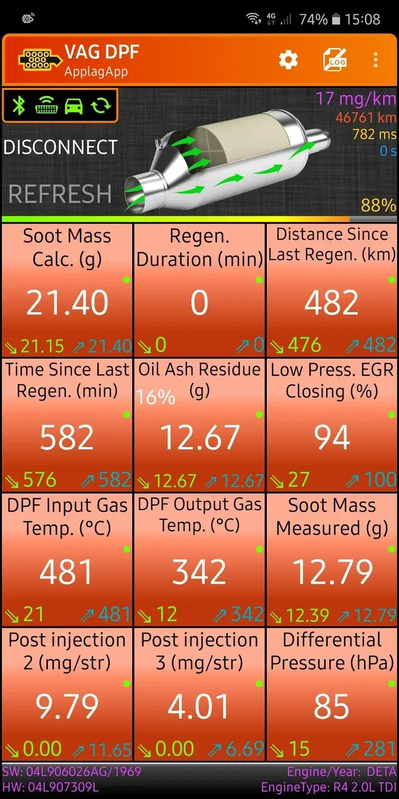 Capture d'écran VAG DPF 5