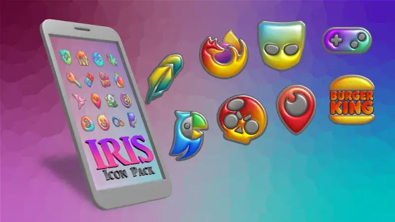 Tangkapan layar 4 Iris Light Flat 3D Icon Pack