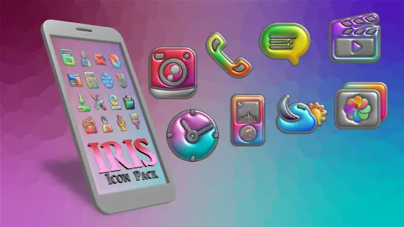 Tangkapan layar 5 Iris Light Flat 3D Icon Pack