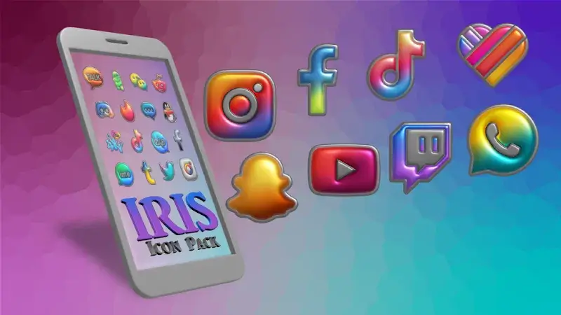 Tangkapan layar 3 Iris Light Flat 3D Icon Pack