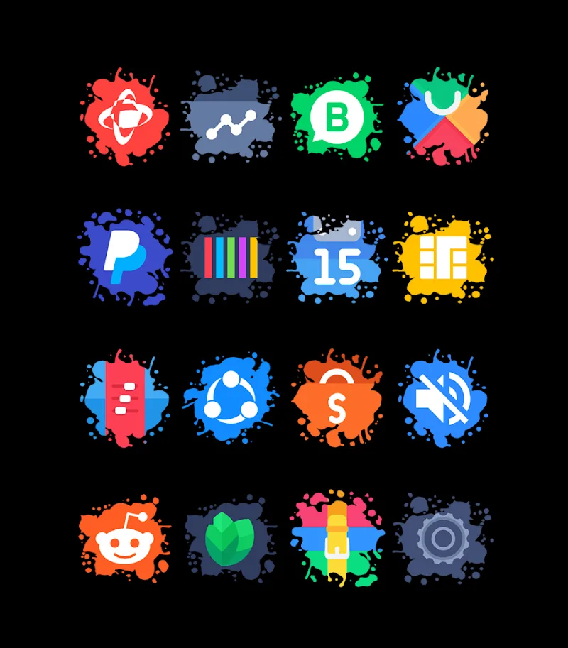 Tangkapan layar Splatter – Icon Pack 2