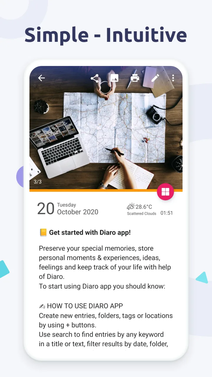 Diaro app screenshot 2