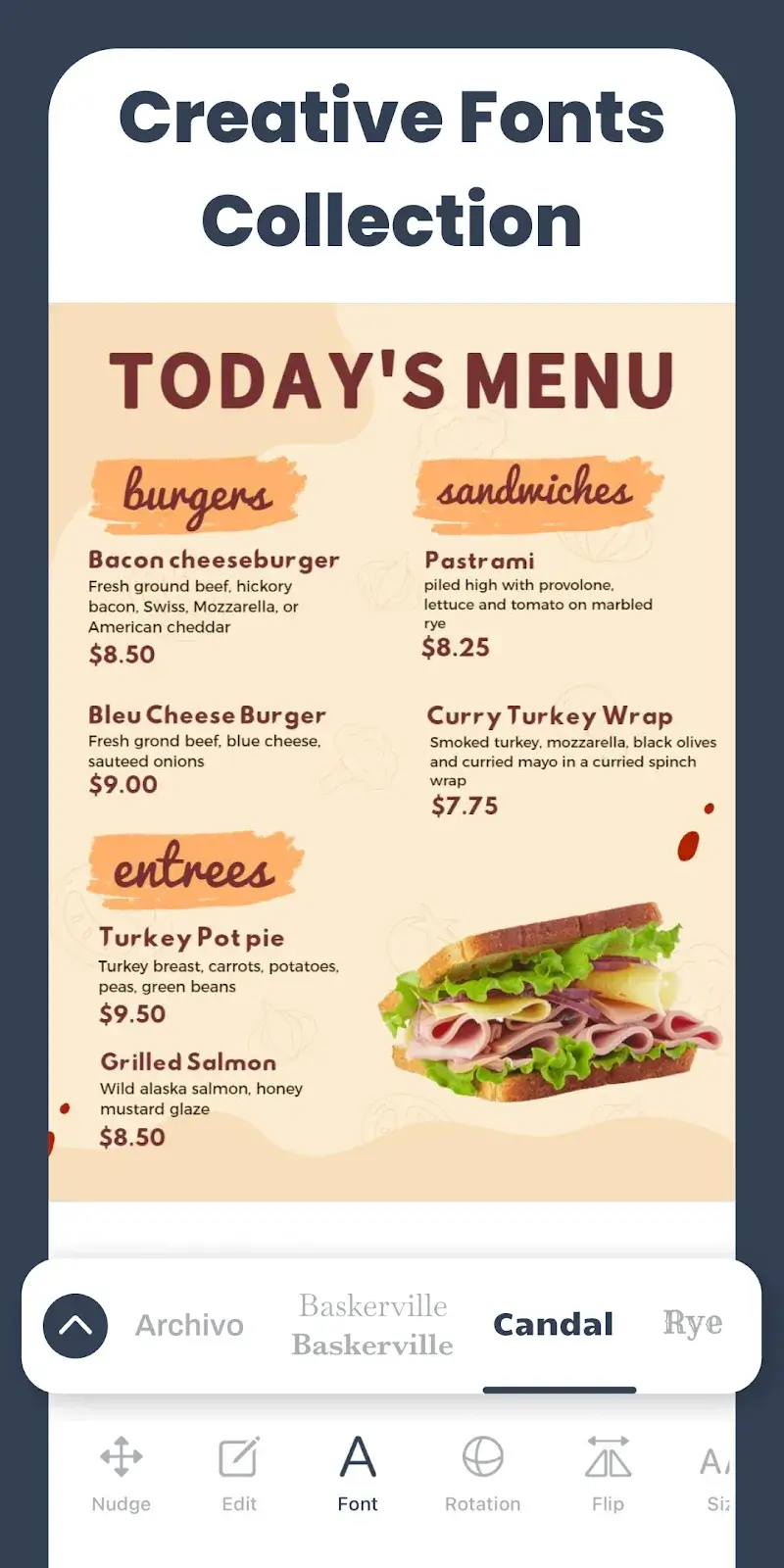 Menu Maker captura de pantalla 6