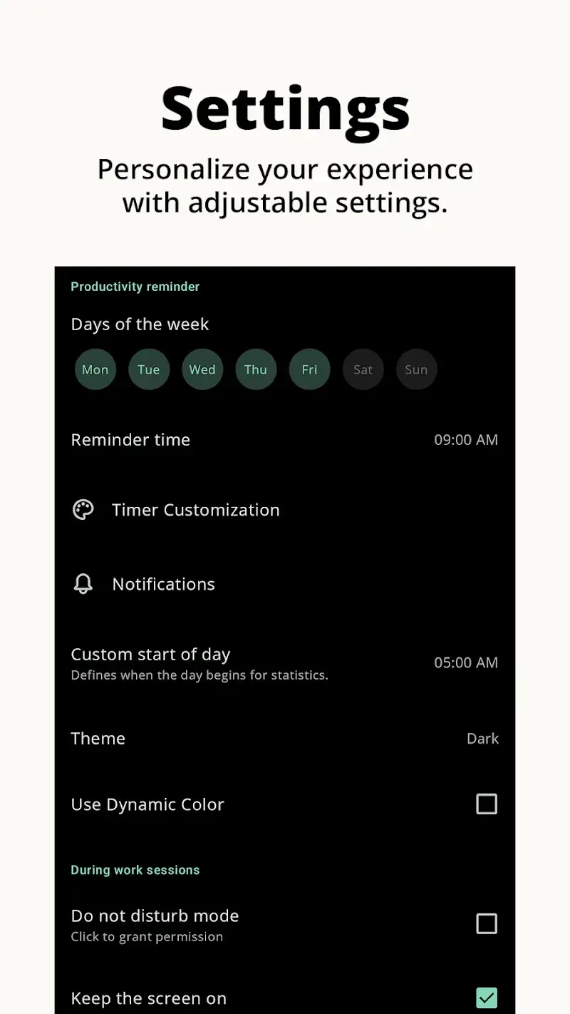 Capture d'écran 5 de Minimalist Pomodoro Timer