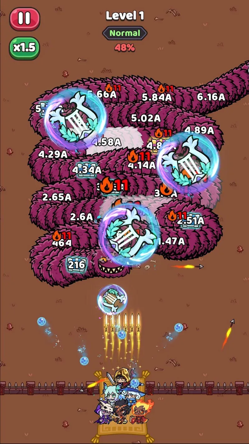 Aperçu du gameplay de Heroes vs Crazy Wiggler 2