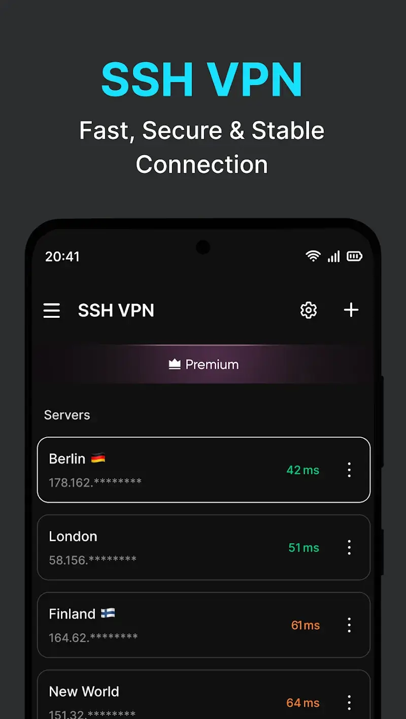 Tangkapan layar SSH VPN - Client for SSH 5