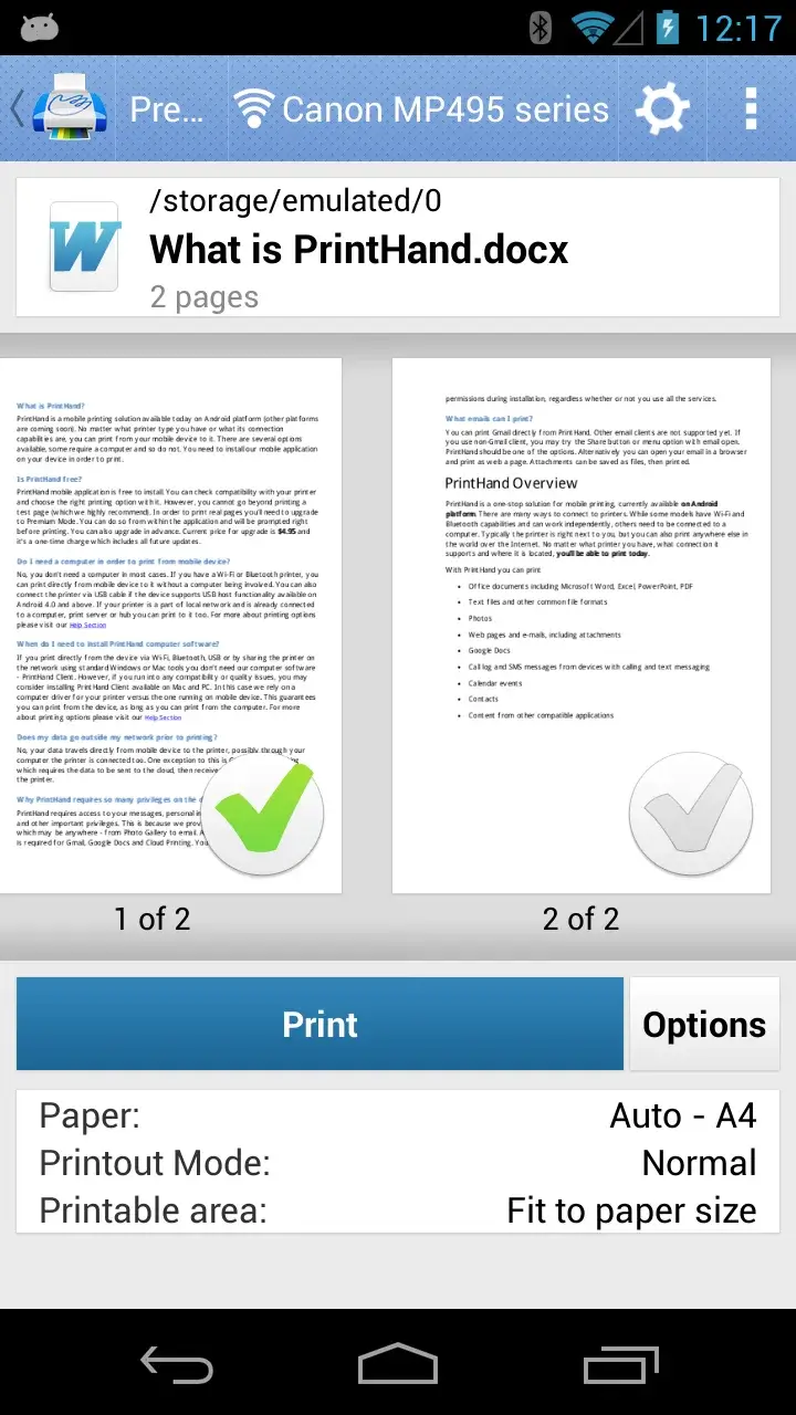 PrintHand Mobile Print captura de tela 4