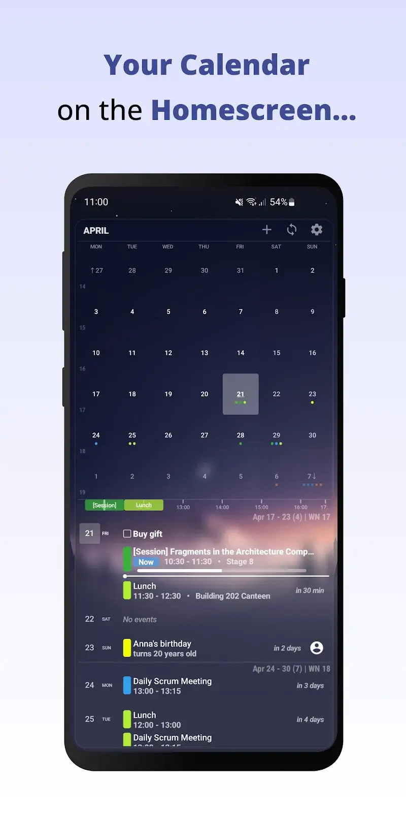 Capture d'écran 1 de Your Calendar Widget